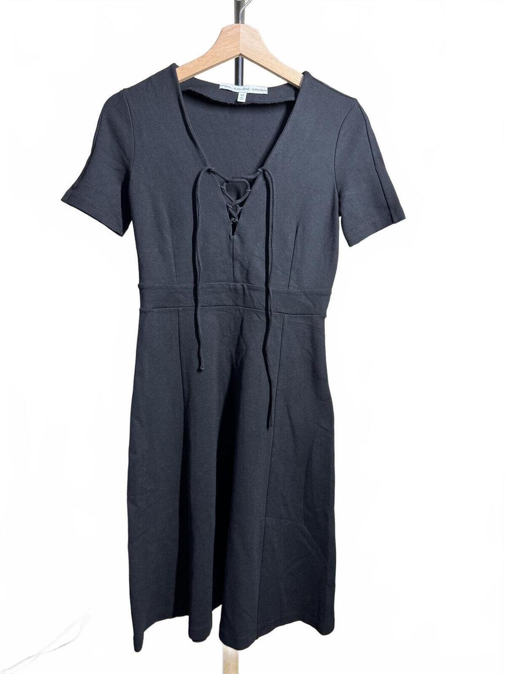 Black Lace-Up Front Dress, Size 6